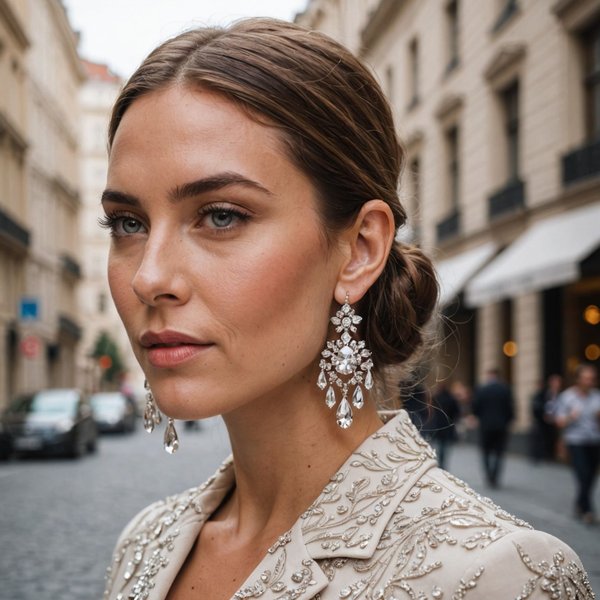 Comment porter des boucles d'oreilles chandeliers avec une tenue de jour?